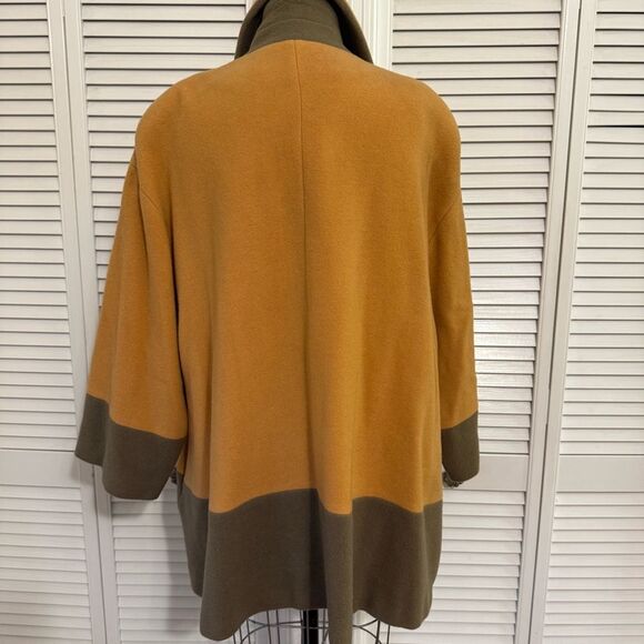 Michelle Bordeau Vintage Mustard/Olive Green Swing Coat Made in Italy - Picture 4 of 10
